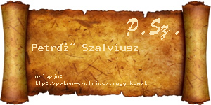 Petró Szalviusz névjegykártya